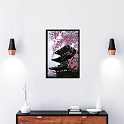 poster sakura pagoda